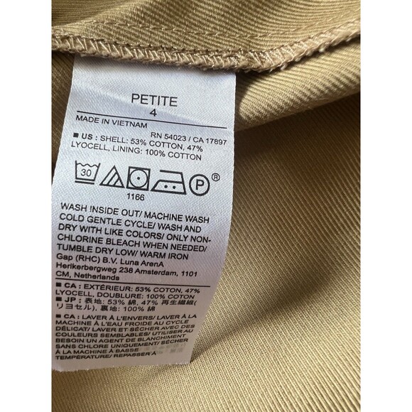 Banana Republic Drop Waist Midi Dress Brown Button Size 4P - Picture 13 of 13